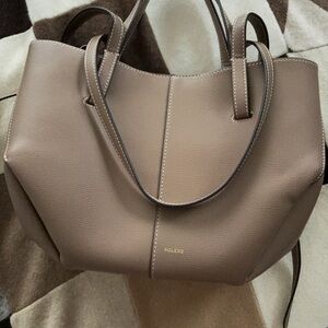 Polene Mini Cyme Textured Taupe Bag